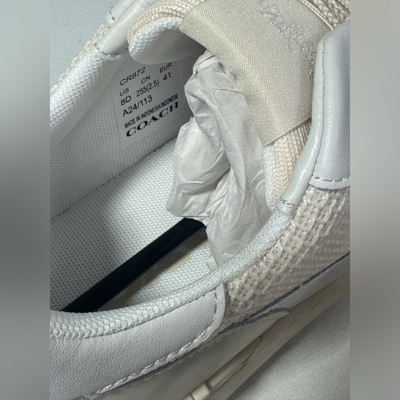 Coach Shoes Clip Court Sneaker Mens Tennis Shoes Chalk Optic White Sz 8 NEW - Picture 11 of 12